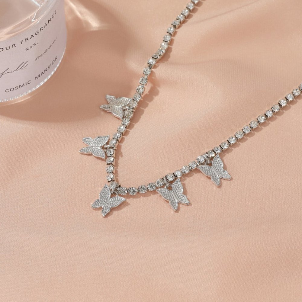 Tassel Rhinestone Butterfly Anklet - Picture 2 of 2